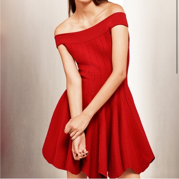 Jonathan Simkhai Dresses & Skirts - Jonathan Simkhai New Red Pointelle Off The Shoulder Dress Size XS